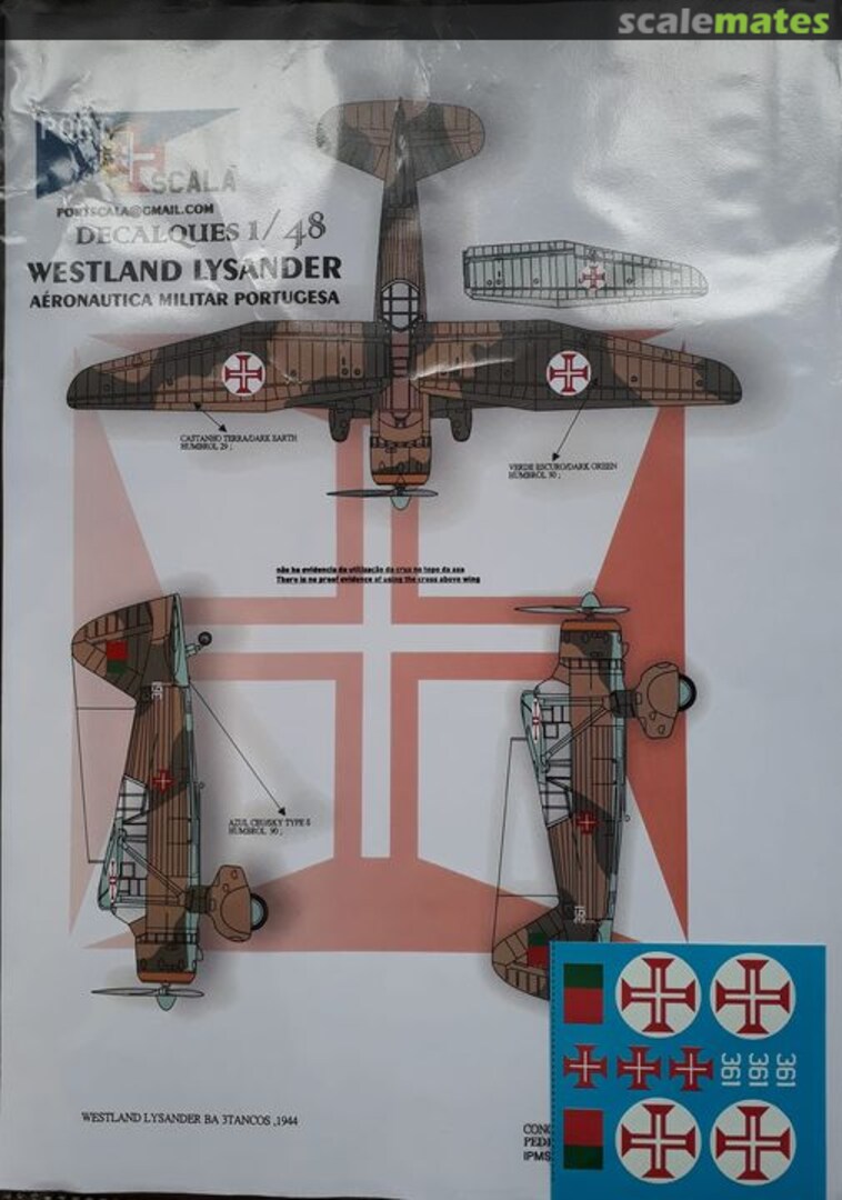 Boxart Westland Lysander "Aeronautica Militar Portuguesa"  Portscala