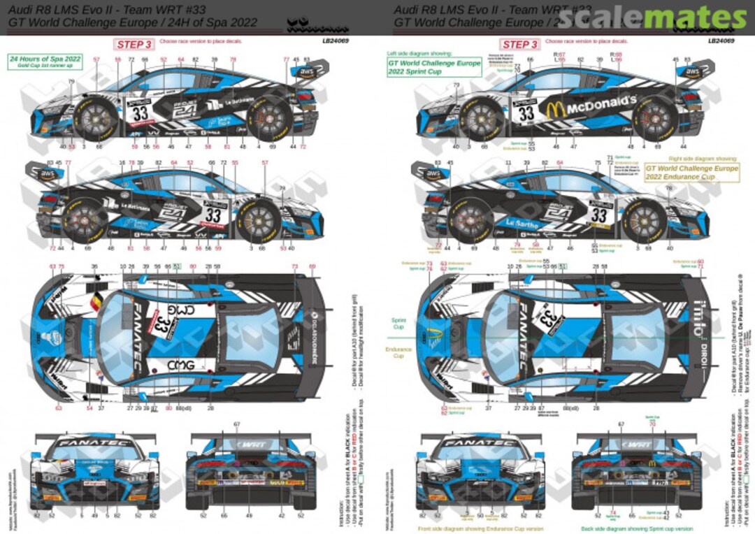 Boxart Audi R8 LMS Evo II - Team WRT #33 LB24069 LB Production