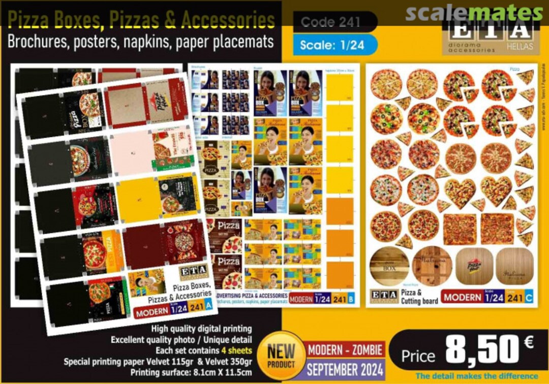 Boxart Pizza Boxes, Pizzas and Accessories 241 ETA Diorama Accessories