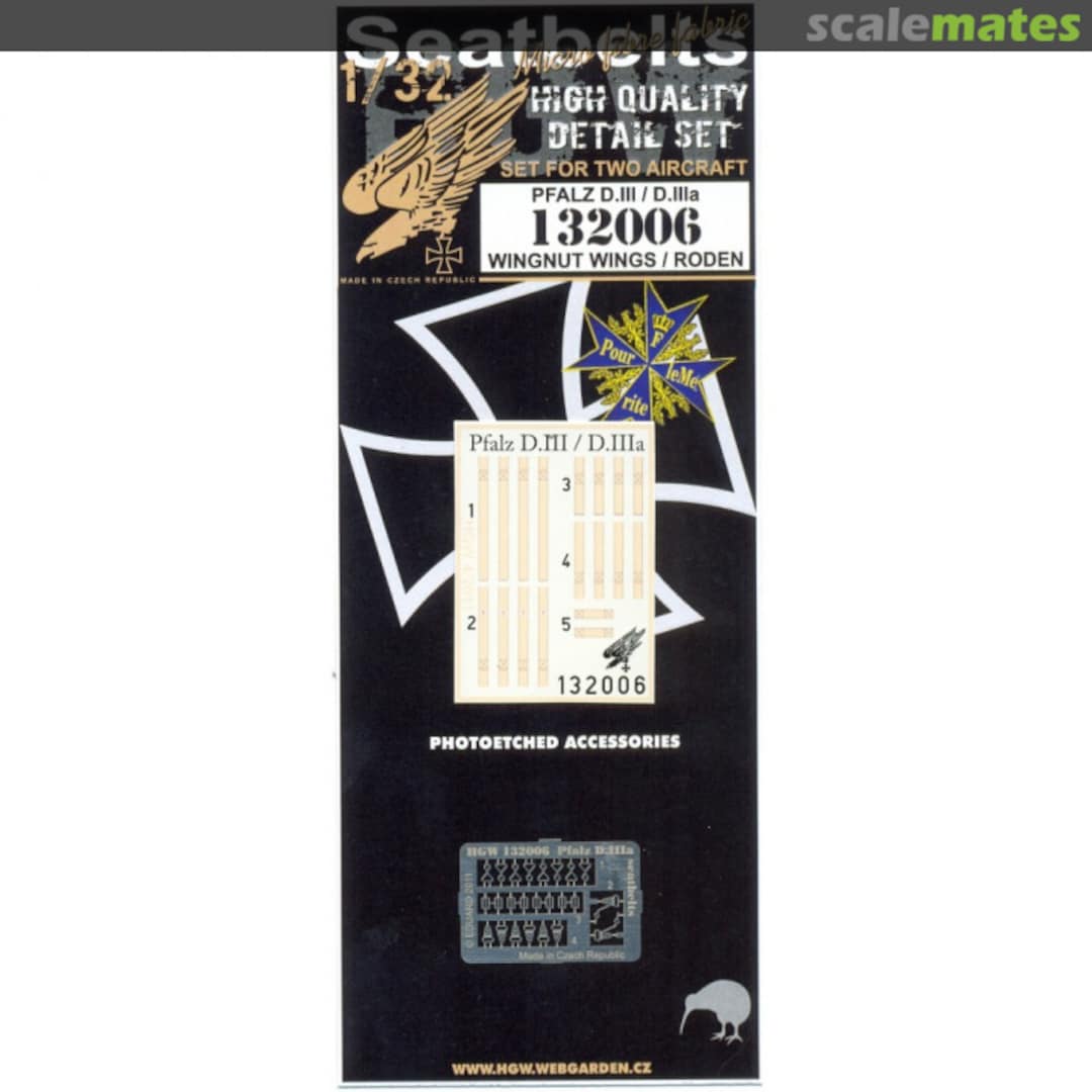 Boxart Pfalz D.III-D.IIIa - Seatbelt Set 132006 HGW Models