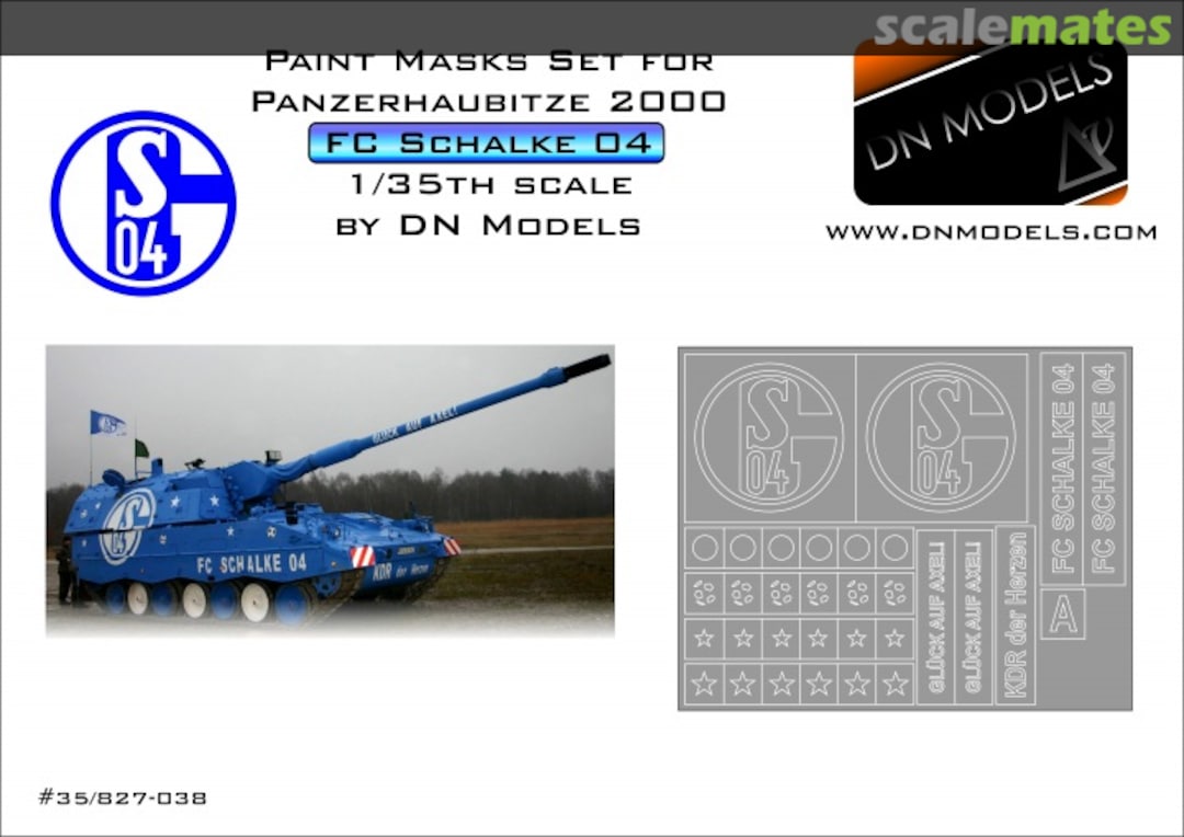 Boxart Paint Masks Set for Panzerhaubitze 2000 F.C. Schalke 04 35/827-038 DN Models