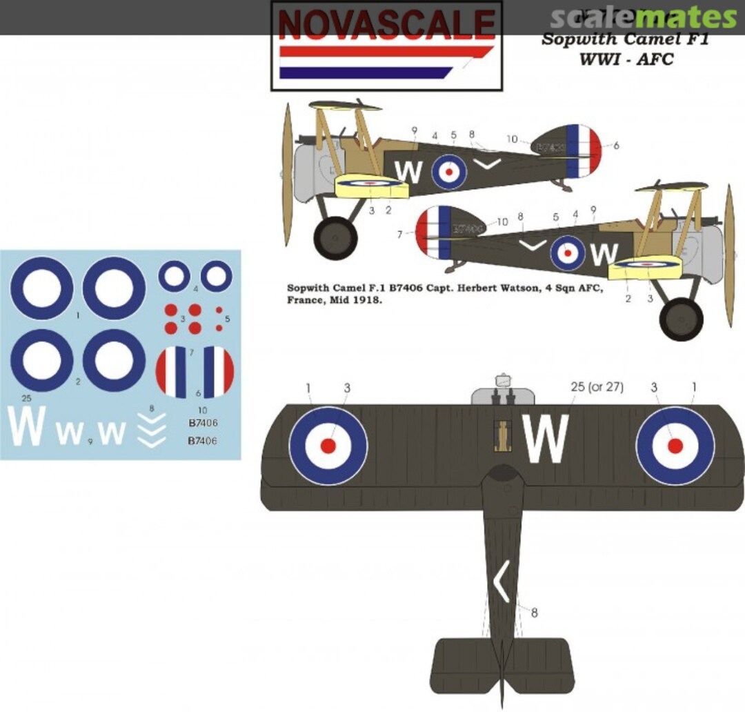 Boxart Sopwith Camel F1 WWI - AFC & RFC N-72071a Novascale