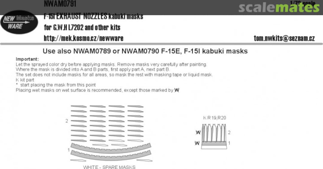 Boxart F-15I Exhaust Nozzle kabuki masks NWAM0791 New Ware