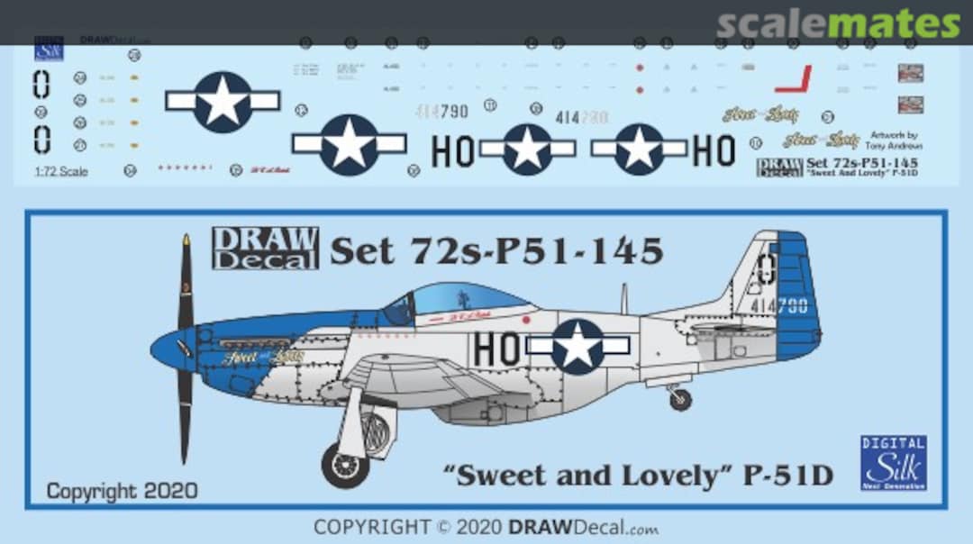 Boxart “Sweet and Lovely” P-51D 72-P51-145 Draw Decal