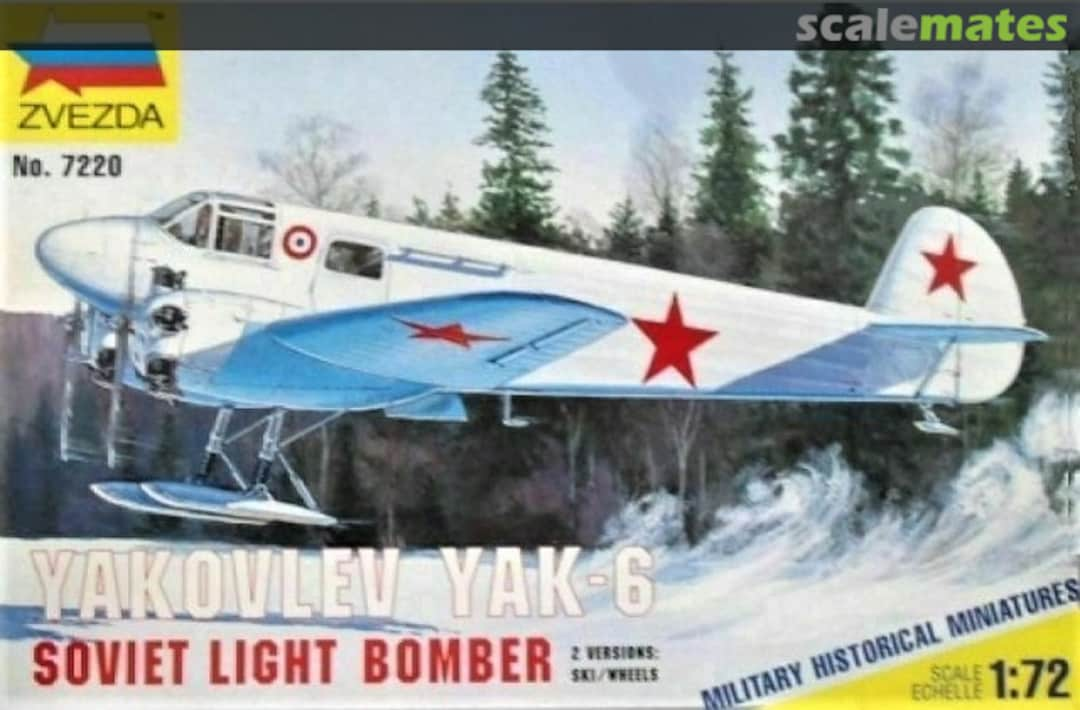 Boxart Yakovlev Yak-6 7220 Zvezda