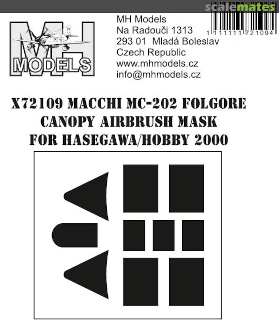 Boxart Macchi MC-202 Folgore Canopy Airbrush Mask X72109 MH Models