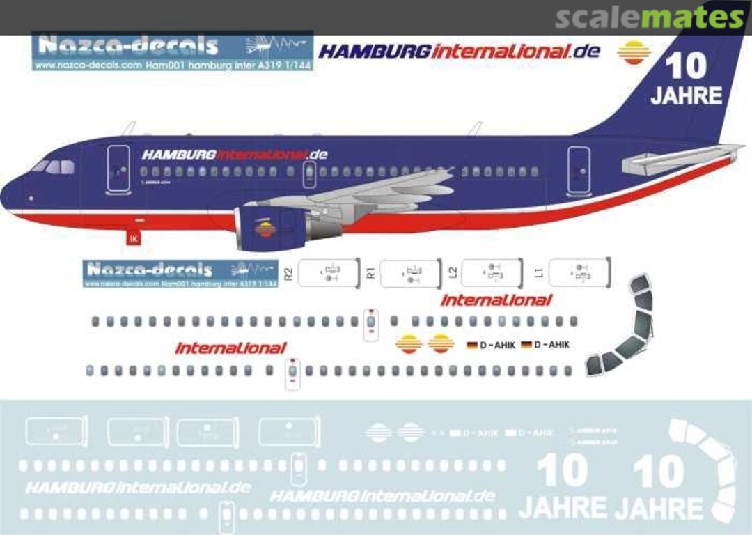 Boxart Airbus A319-112 HAM001 Nazca decals