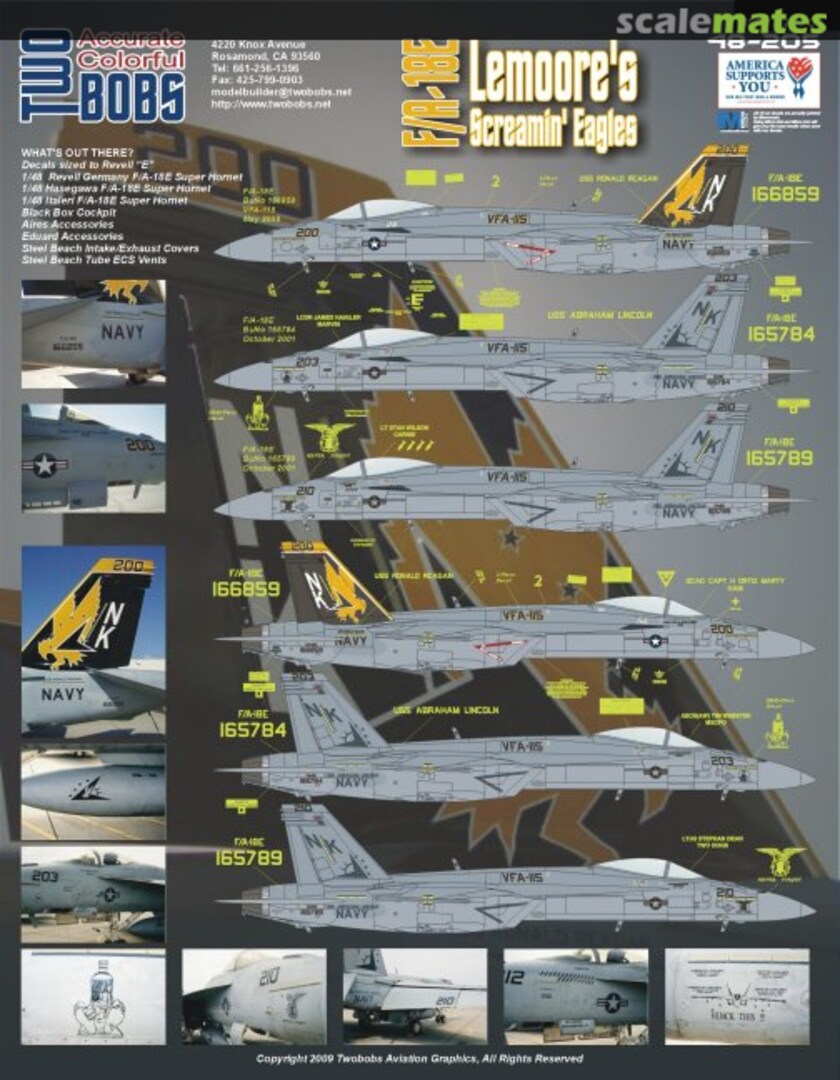 Boxart F/A-18E Lemoore's Screamin' Eagles 48-205 TwoBobs Aviation Graphics