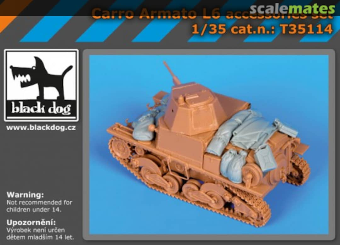 Boxart Carro Armato L6/40 accessories set T35114 Black Dog