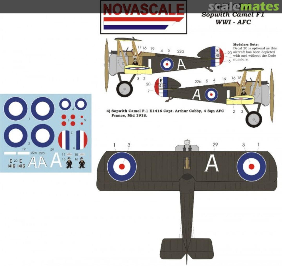 Boxart Sopwith Camel F1 WWI - AFC & RFC N-72071b Novascale