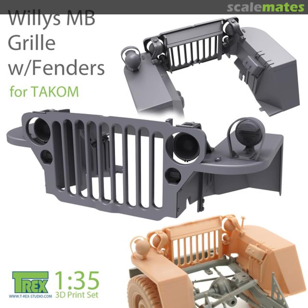 Boxart Willys MB Grille w/Fenders set TR35053 T-Rex Studio