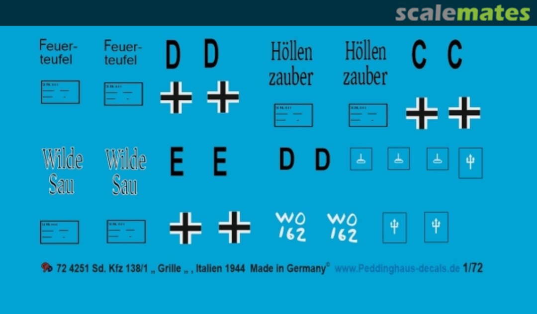 Boxart Sd. Kfz 138/1 "Grille" Italien 1944 72 4251 Peddinghaus-Decals