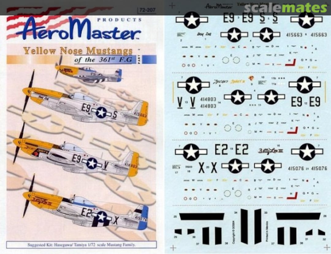 Boxart Yellow Nose Mustangs of the 361st F.G Part I 72-207 AeroMaster