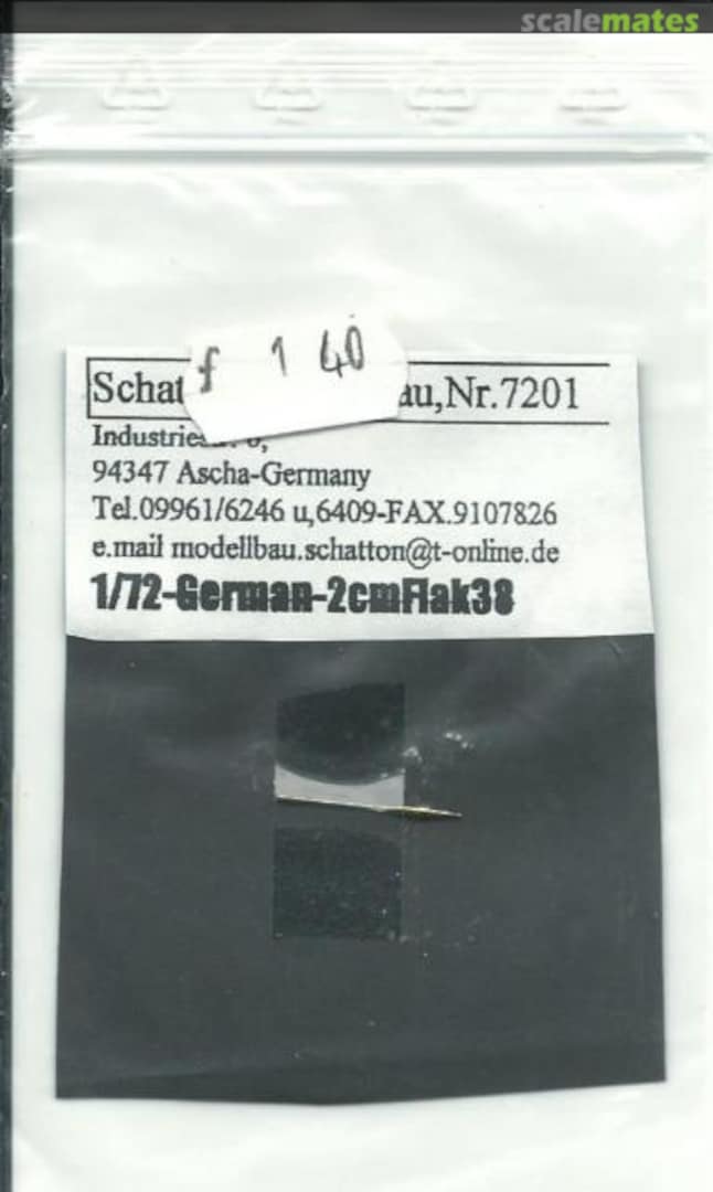 Boxart 2cm Flak38 Rohr 7201 Schatton Modellbau