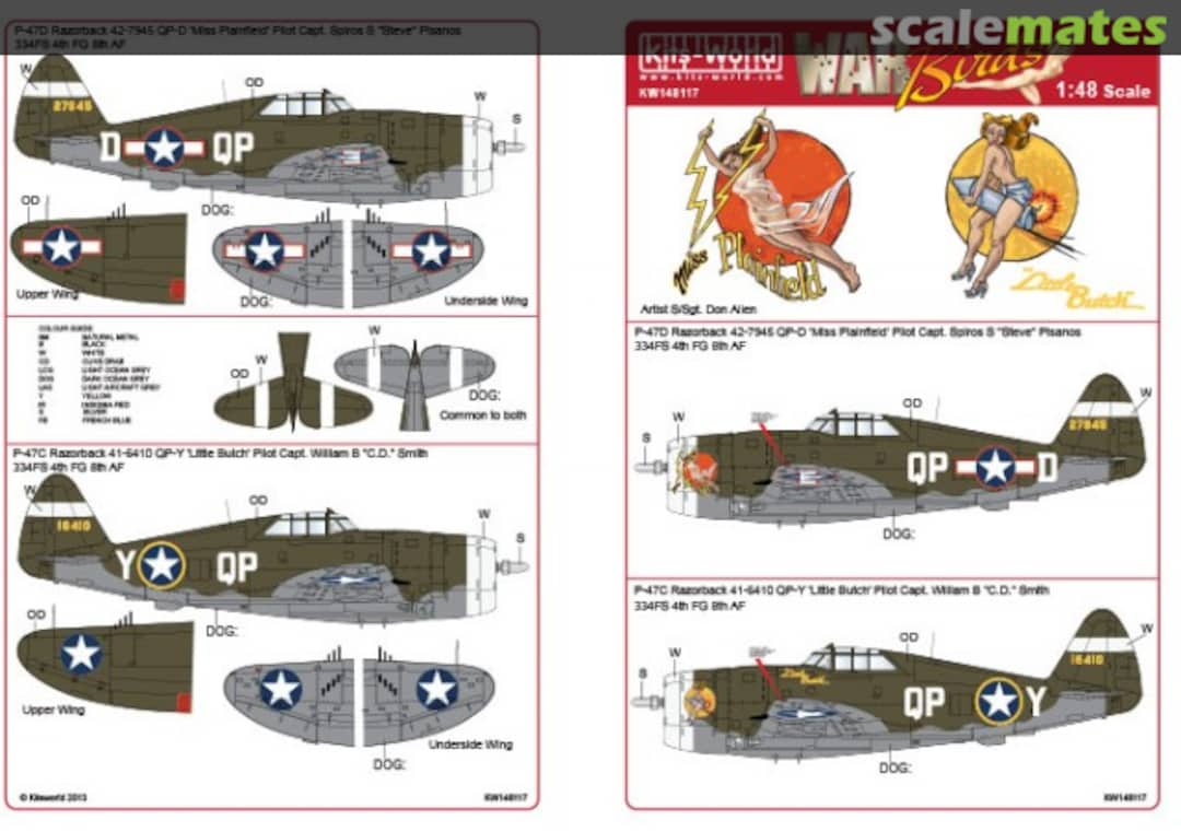 Boxart P-47C/D Thunderbolt Razorbacks KW148117 Kits-World