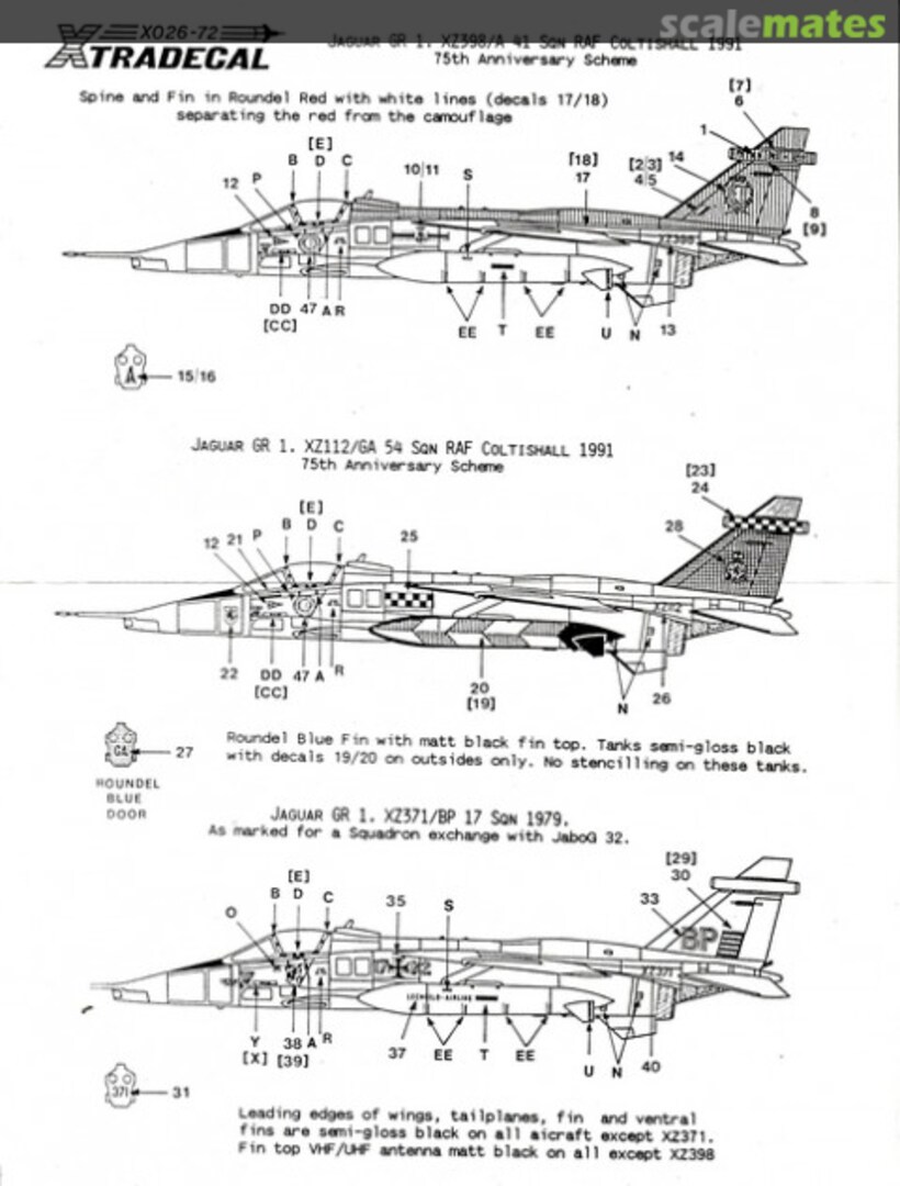 Boxart Jaguar GR.1 & T.2 X026-72 Xtradecal