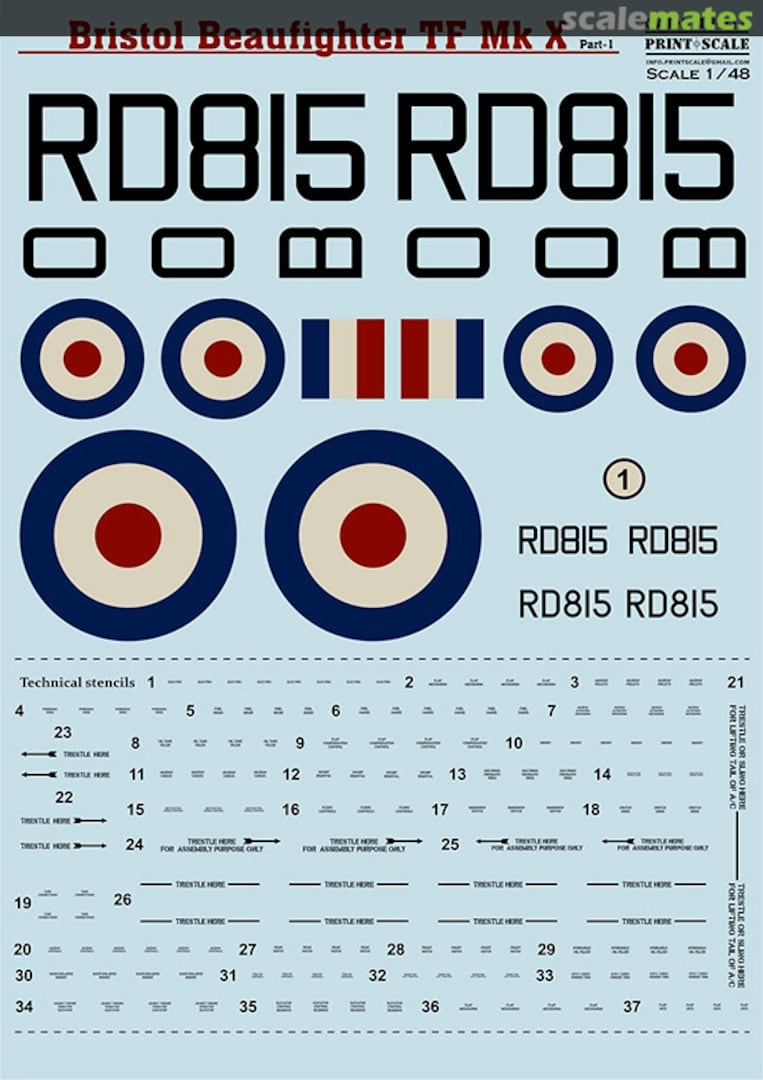 Boxart Bristol Beaufighter TF Mk X Part 1 48-211 Print Scale