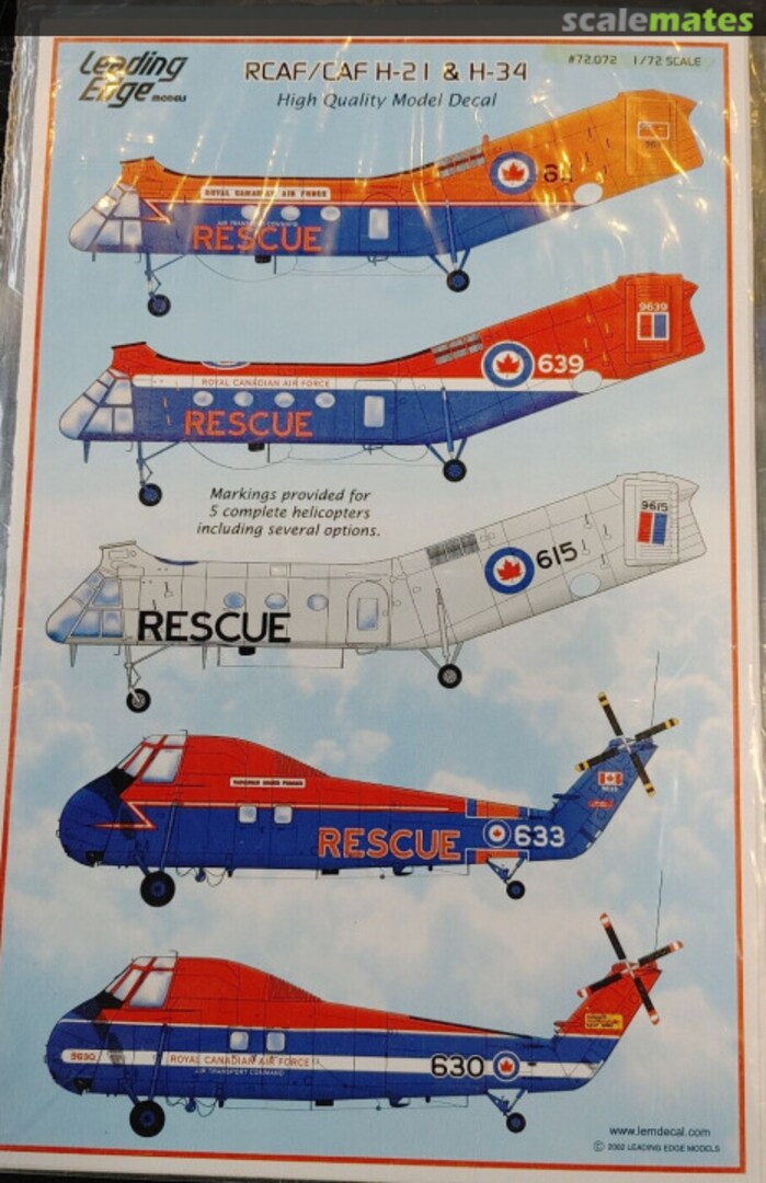 Boxart RCAF / CAF H-21 & H-34 72.072 Leading Edge