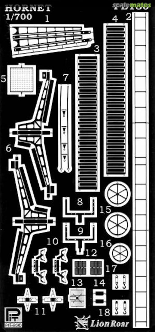 Boxart WWII USN Yorktown Class Hornet Photo-Etched Parts Scale PE180 Pit-Road