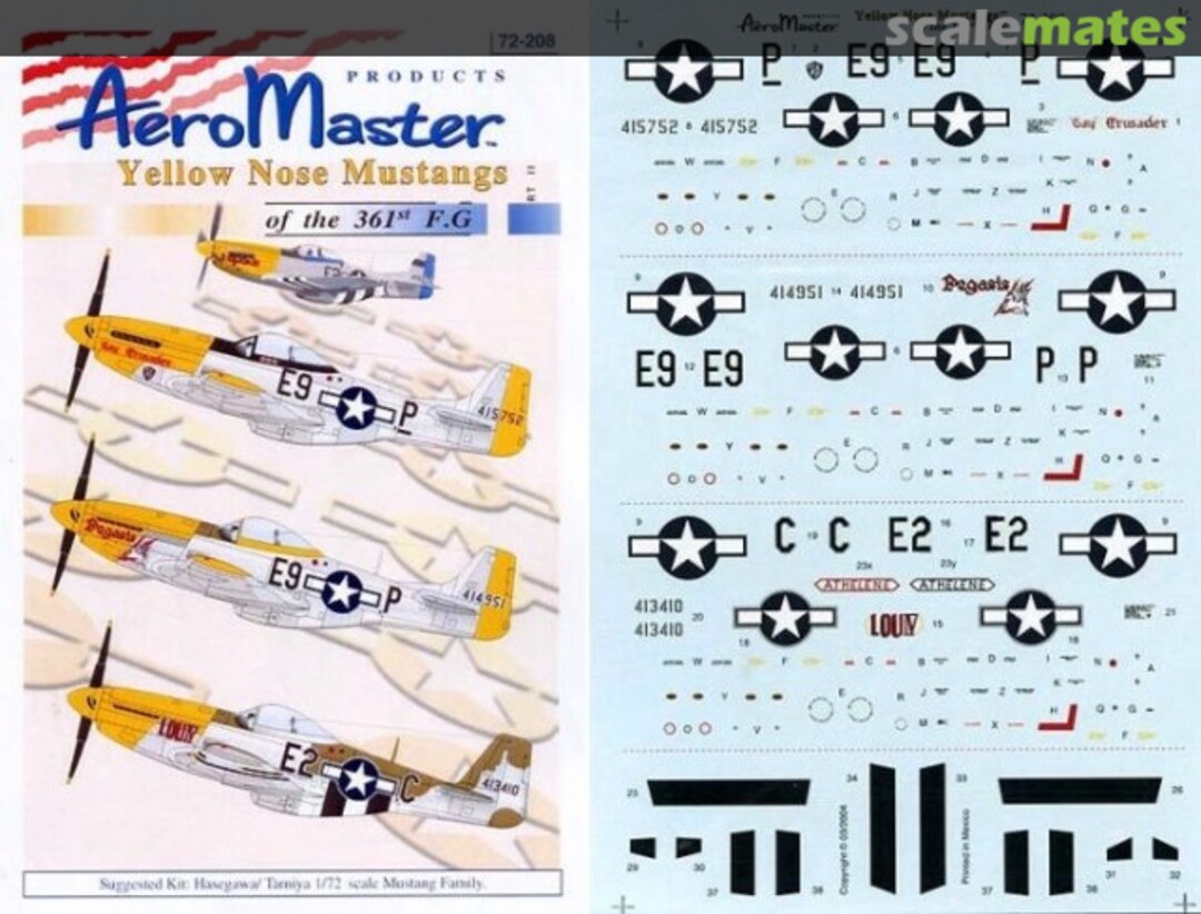 Boxart Yellow Nose Mustangs of the 361st F.G Part II 72-208 AeroMaster