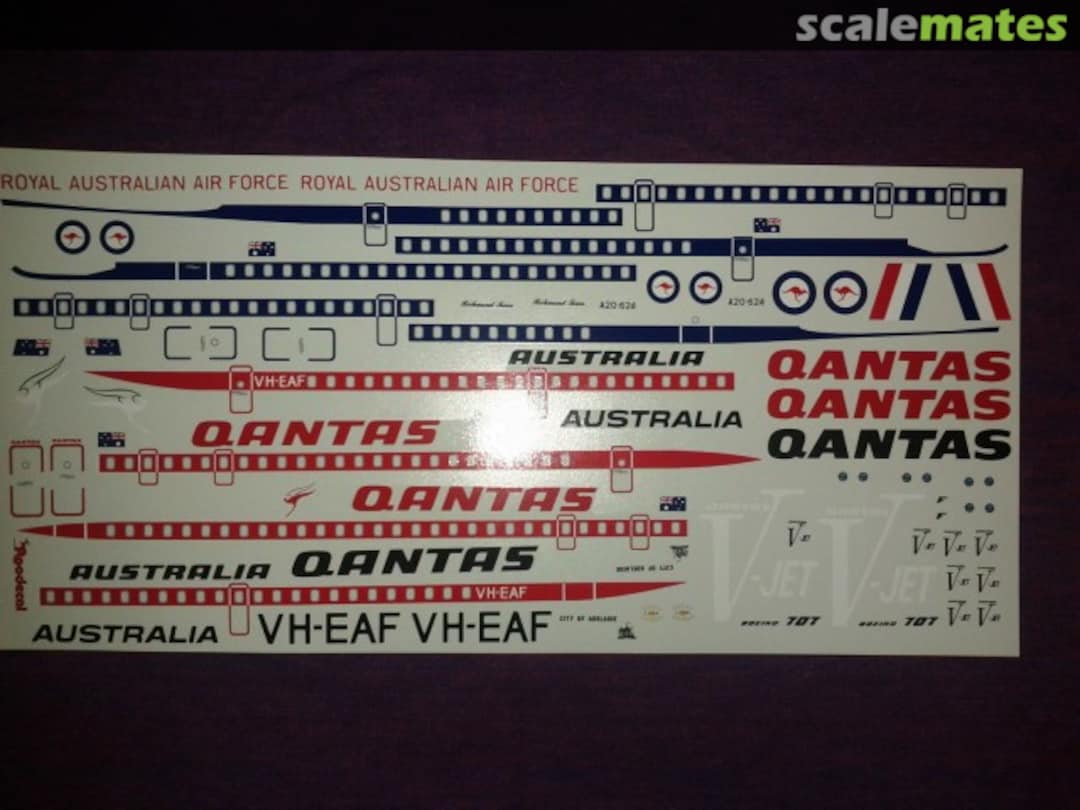 Boxart Boeing 707-338C: QANTAS V-Jet & RAAF Tanker MA-27 Roodecal