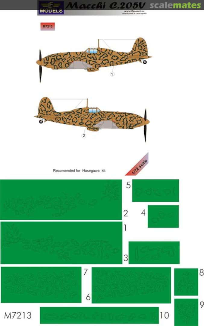 Boxart Macchi C.205V (Camouflage Painting Masks) M7213 LF Models