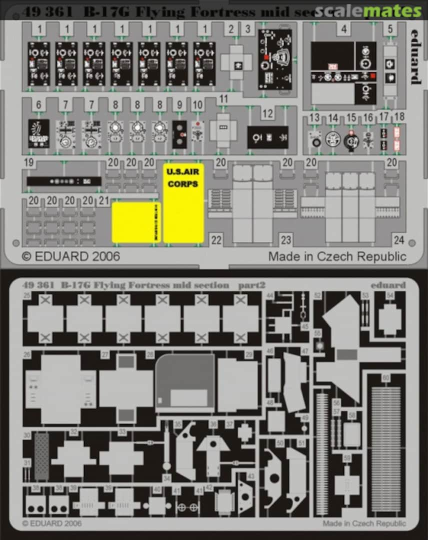Boxart Boeing B-17G Flying Fortress - PE mid section 49361 Eduard