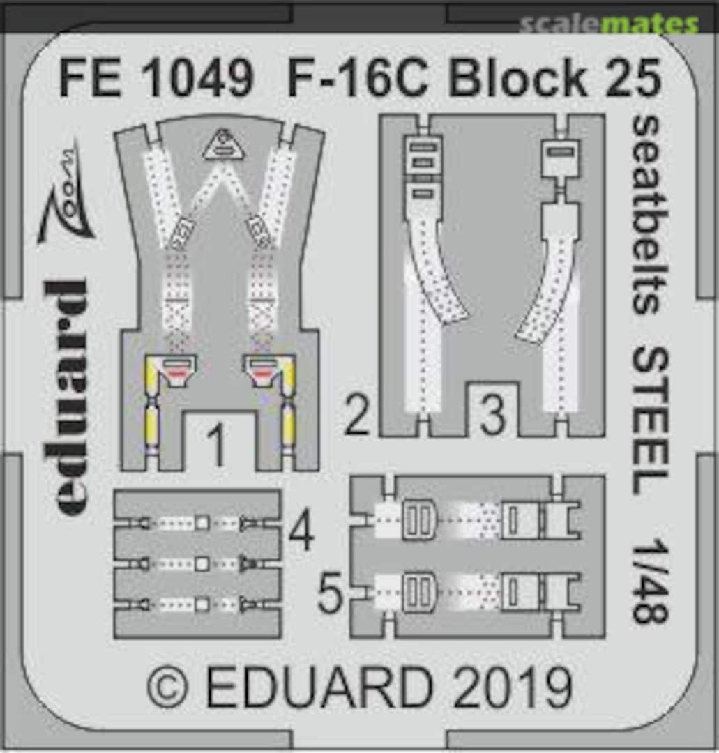 Boxart F-16C Block 25 seatbelts STEEL TAMIYA FE1049 Eduard