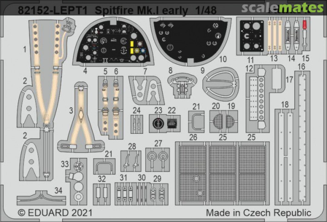 Boxart Spitfire Mk. I early PE-set 82152-LEPT Eduard