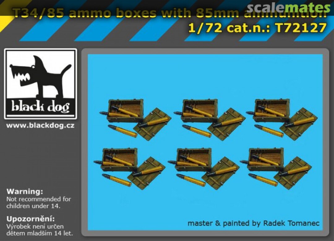 Boxart T-34/85 ammo boxes with 85 mm ammunition T72127 Black Dog