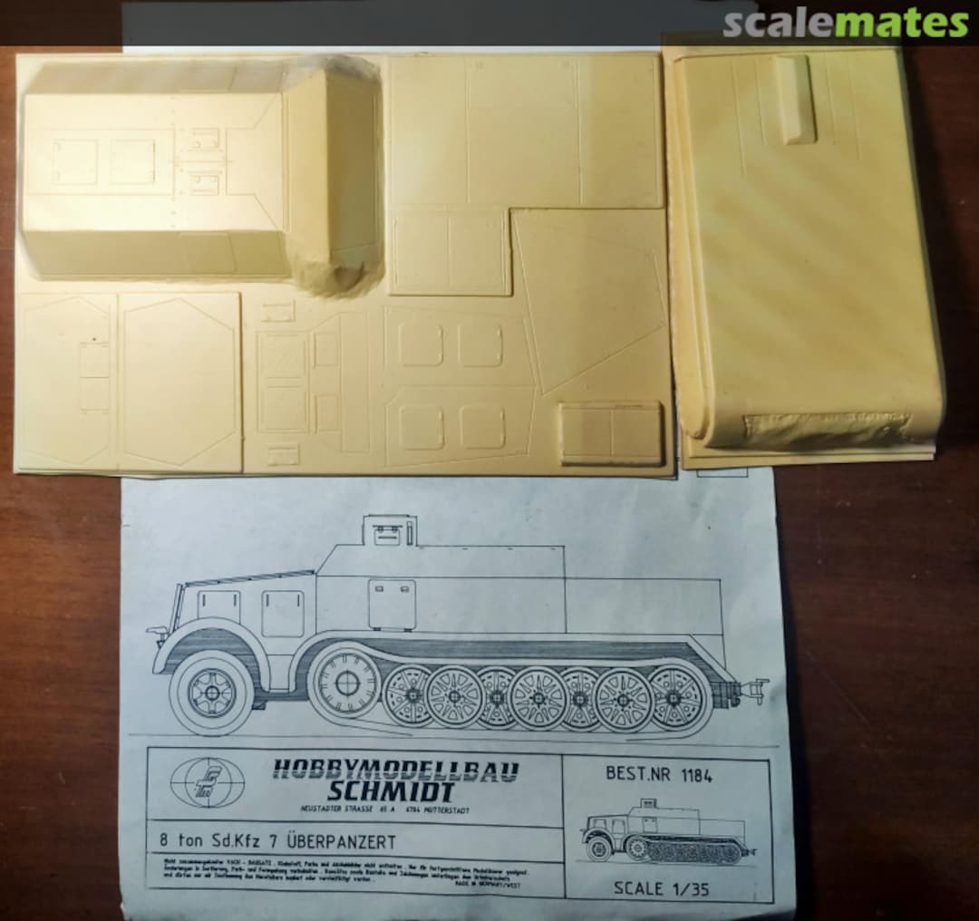 Boxart 8 ton Sd.Kfz 7 Uberpanzert 1184 Hobbymodellbau Schmidt