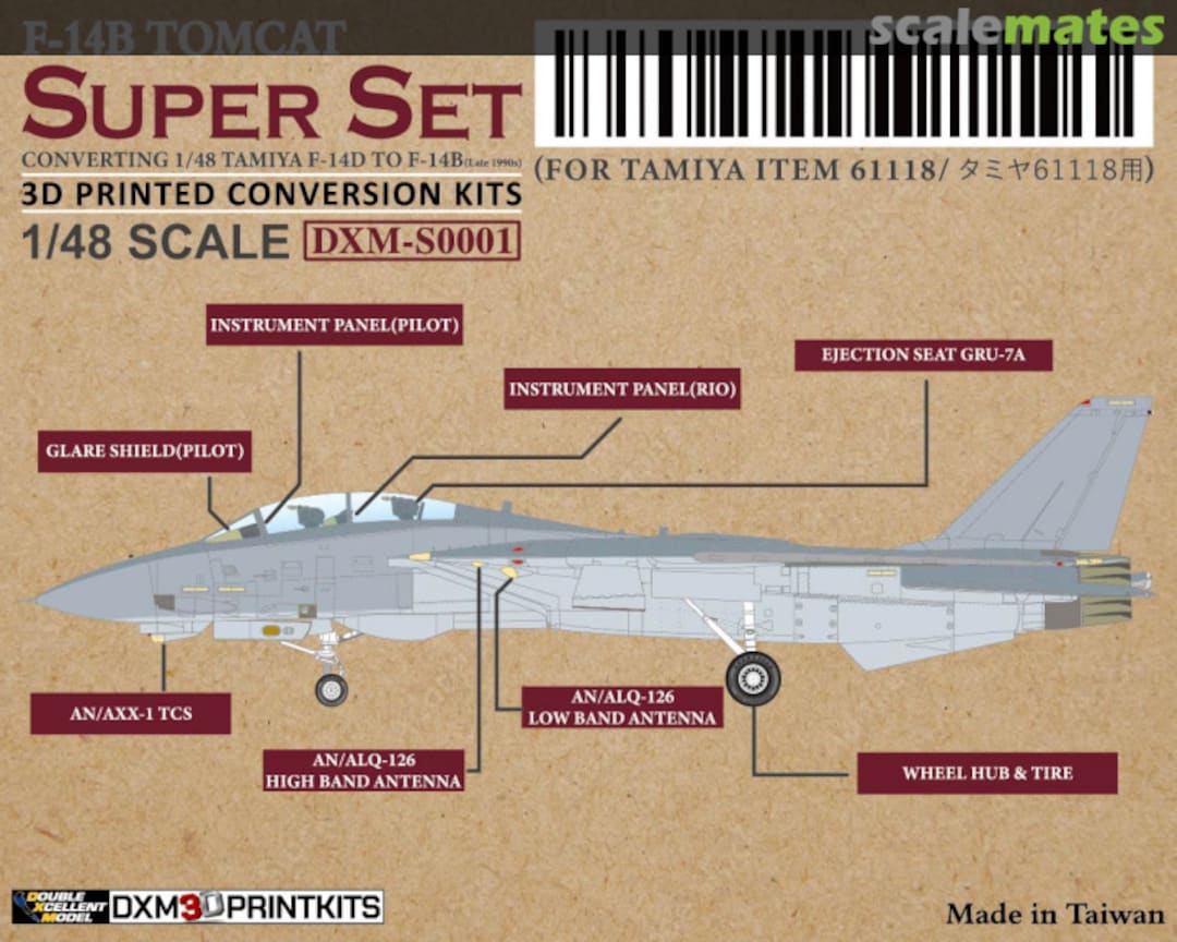 Boxart F-14B Super Set 3D printed Conversion Set DXM-S0001 DXM Decals