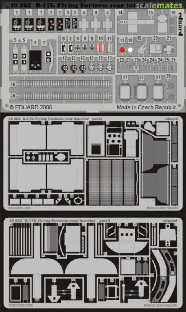 Boxart Boeing B-17G Flying Fortress - PE rear interior 49362 Eduard
