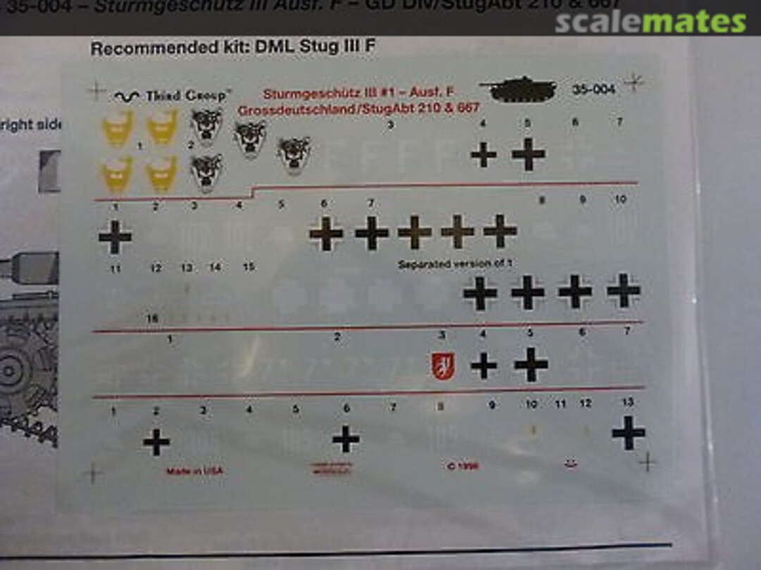 Boxart Sturmgeschutz III Ausf. F 35-004 Third Group Decals