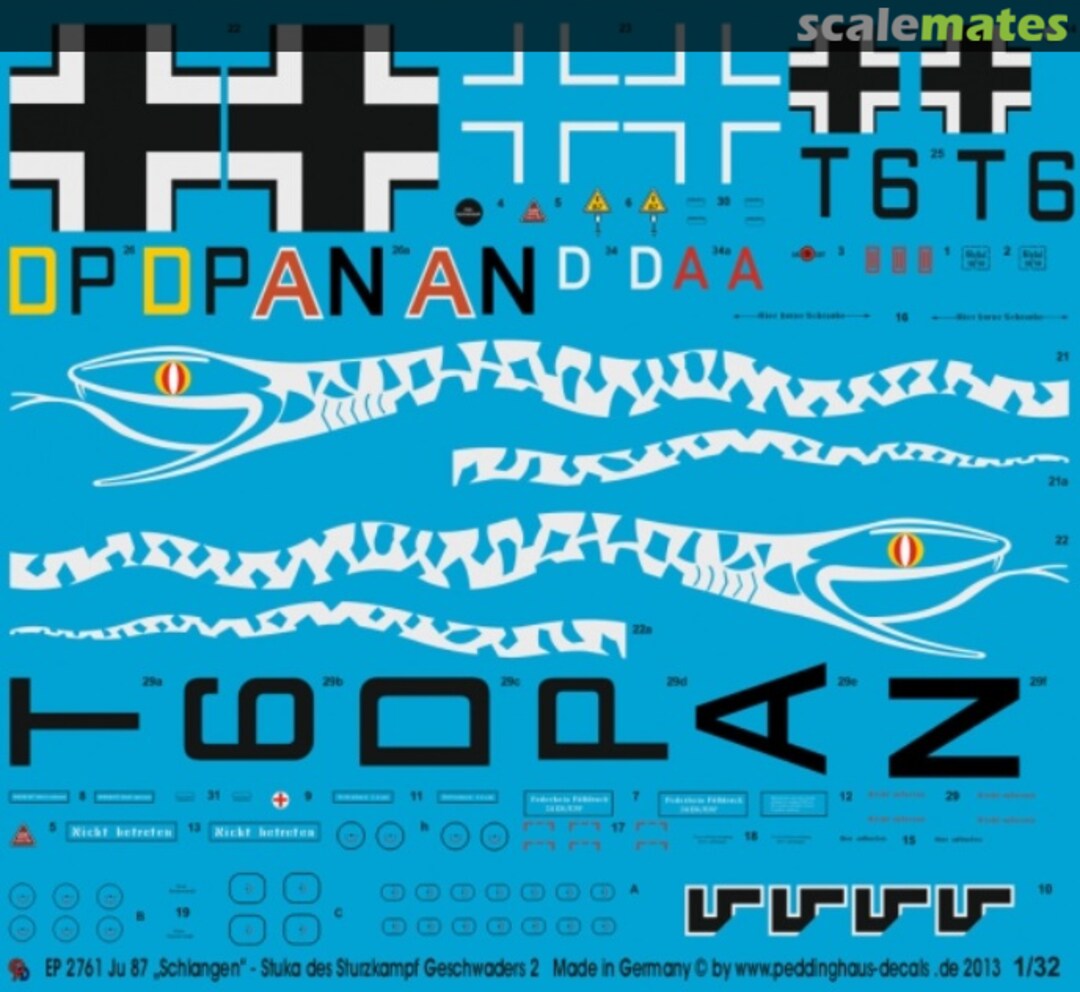 Boxart Ju 87 "Schlangen" - Stukas des Sturzkampfgeschwaders 2 EP 2761 Peddinghaus-Decals