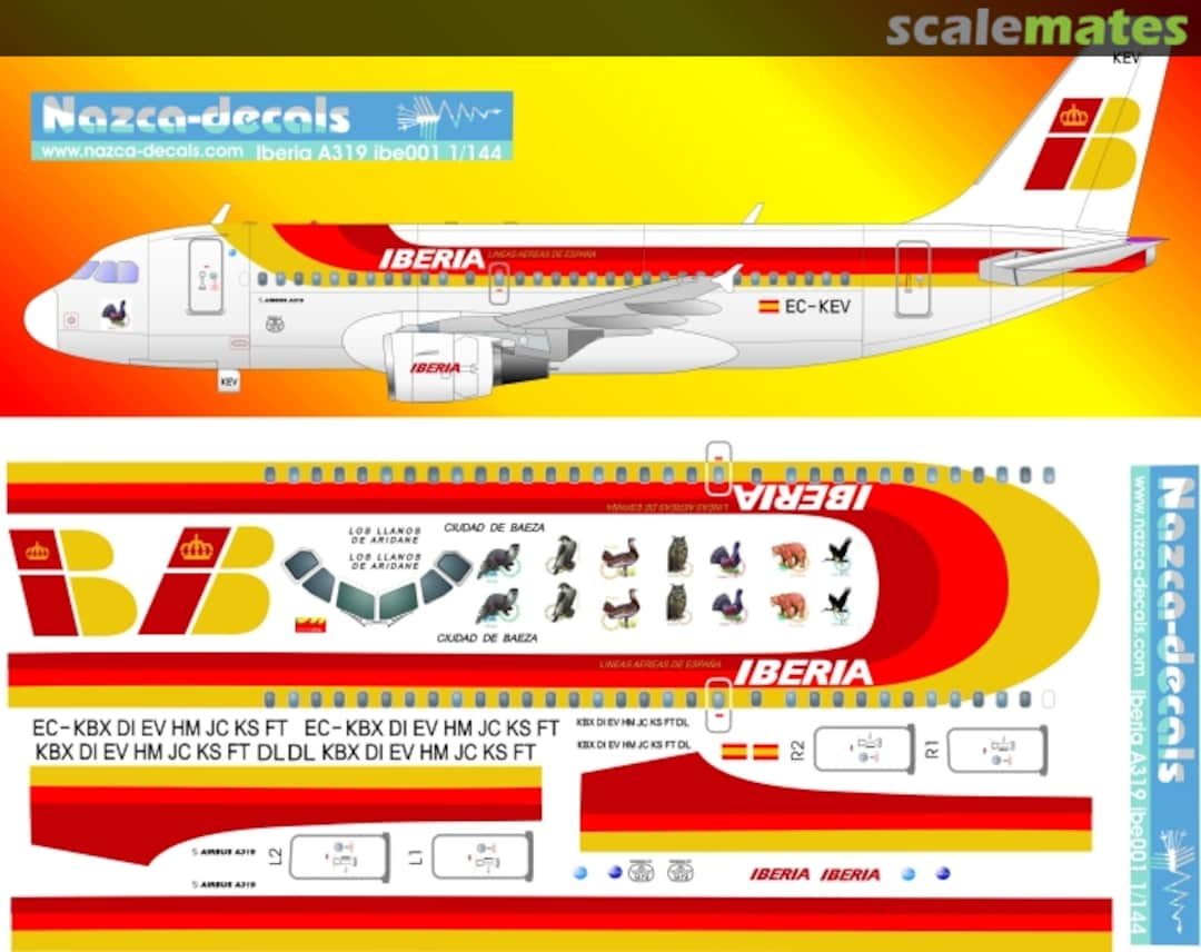 Boxart Iberia A319 classic   IBE002 Nazca decals