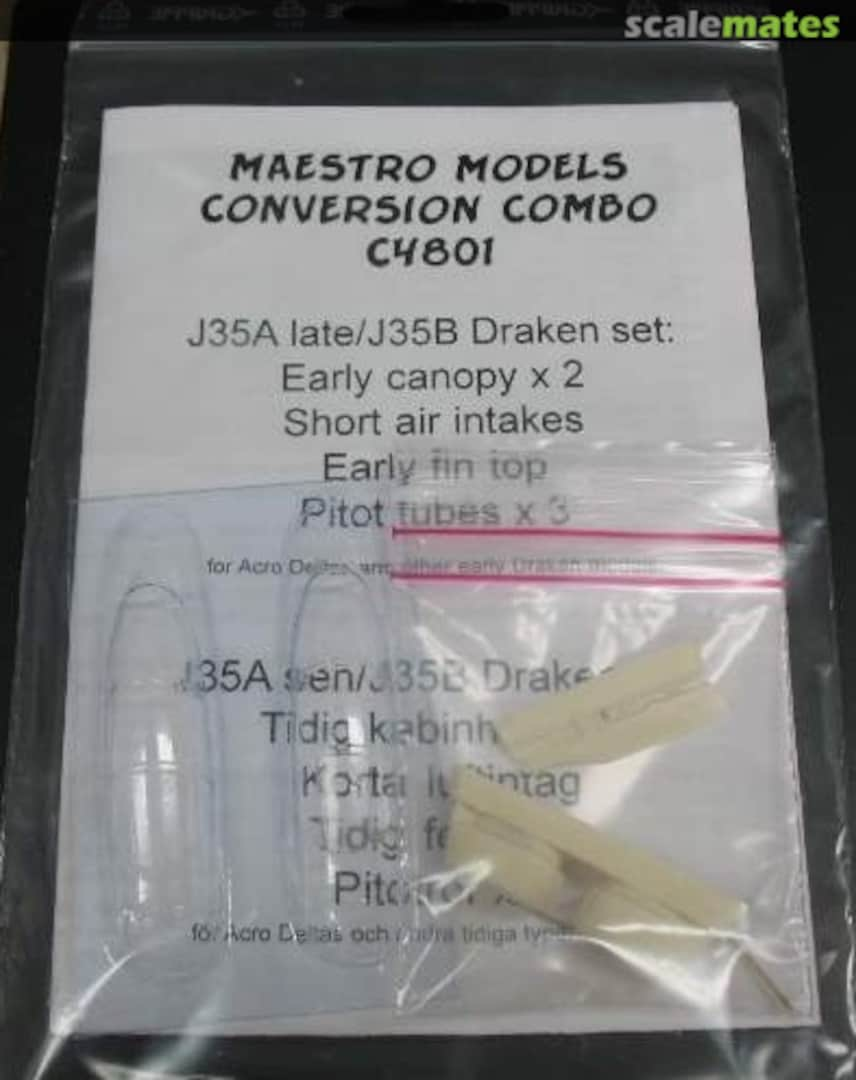 Boxart Conversions Combo - J35A Late / J35B Draken Set C4801 Maestro Models