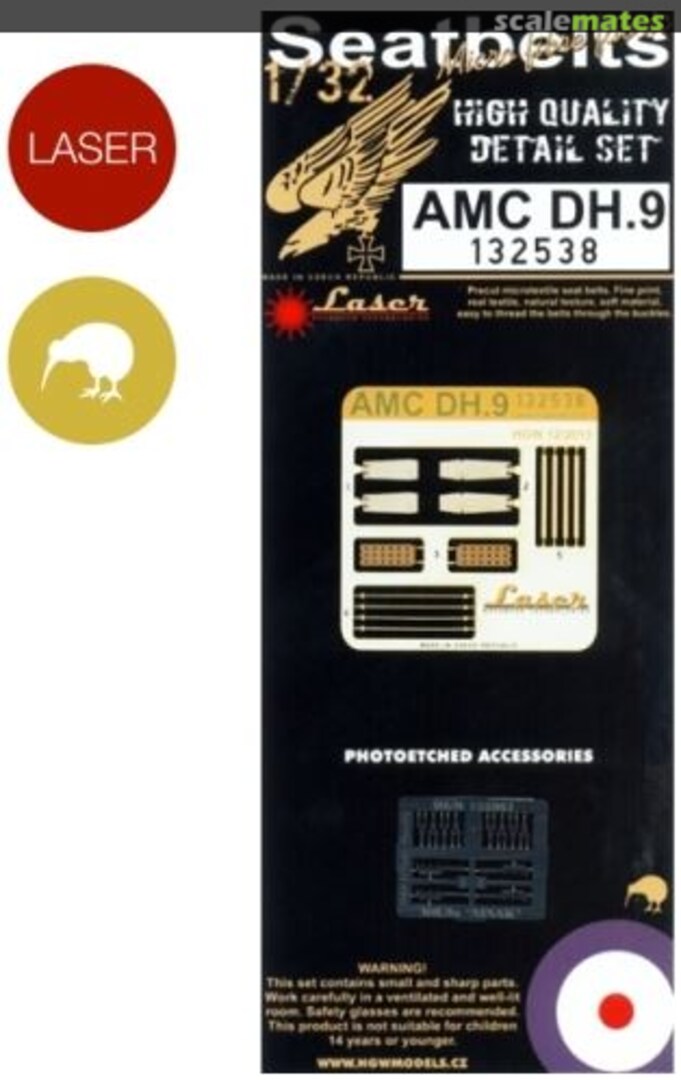 Boxart AMC DH.9 - Seatbelts 132538 HGW Models