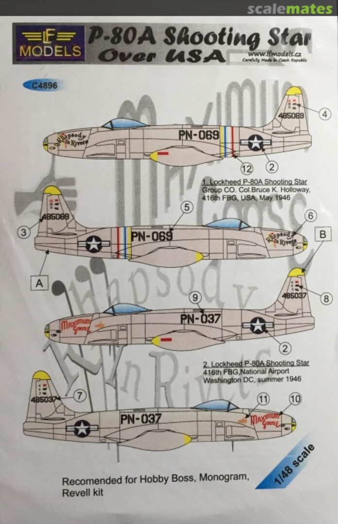 Boxart P-80A Shooting Star over USA C4896 LF Models