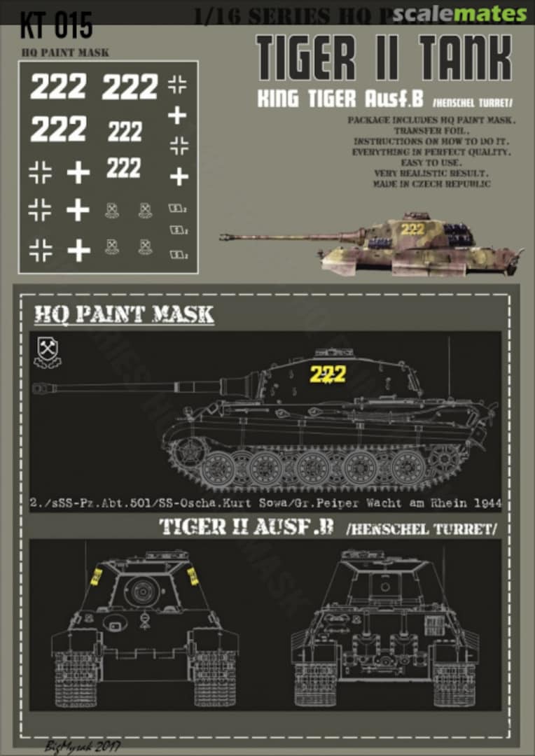 Boxart Kingtiger 2./s.SS-Pz.Abt.501/ SS-Oscha.Kurt Sowa /Gr.Peiper Wacht am Rhein 1944 Paint Mask KT 015 HQ-Masks