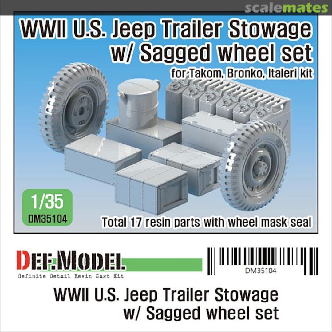 Boxart WWII U.S. Willys Trailer Stowage w/ Sagged wheel set DM35104 Def.Model