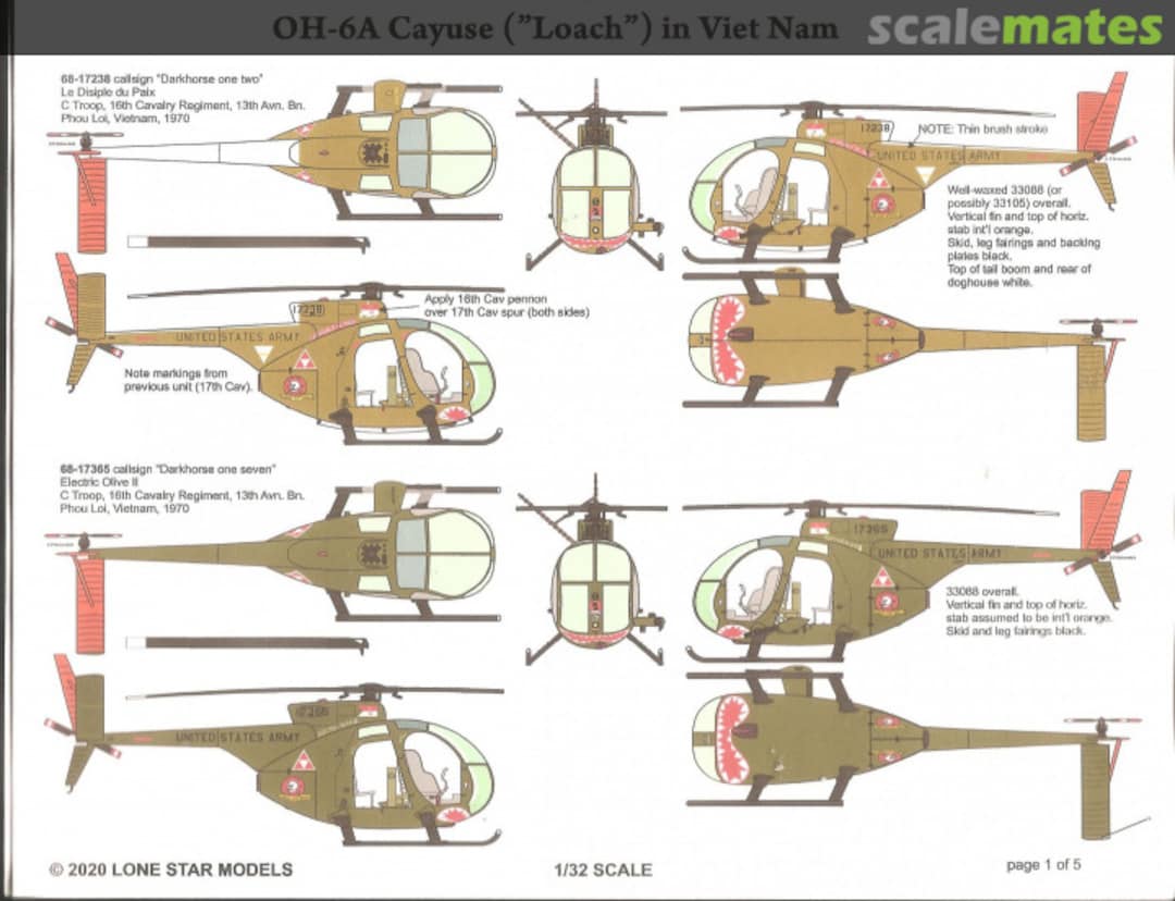 Boxart OH-6A Cayuse (Loach) in Vietnam RG 127-042 Lone Star Models