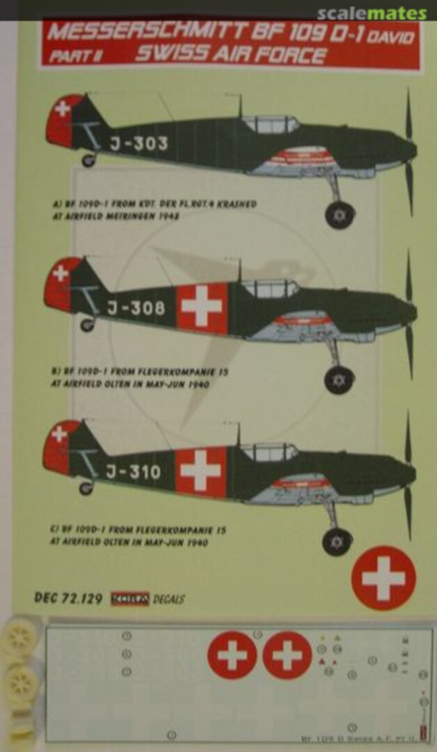 Boxart Messerschmitt Bf 109 D-1 David DEC72129 Kora Models