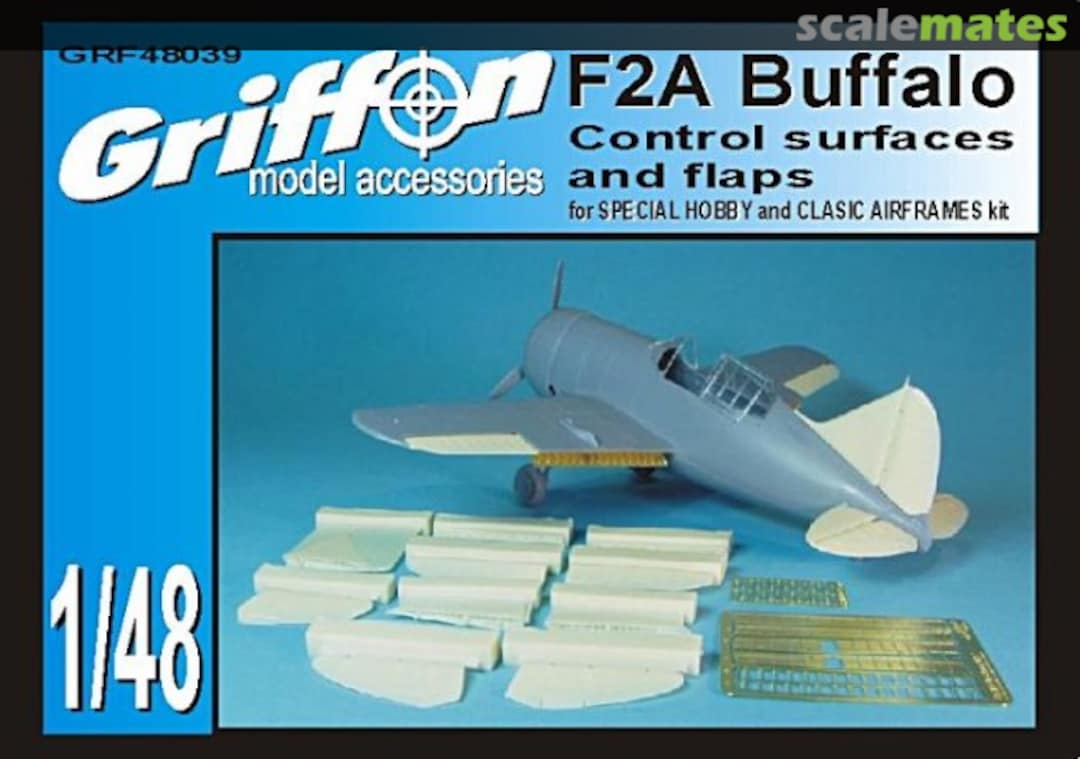 Boxart F2A Buffalo Control surfaces and flaps GRF48039 Griffon Model Accessories