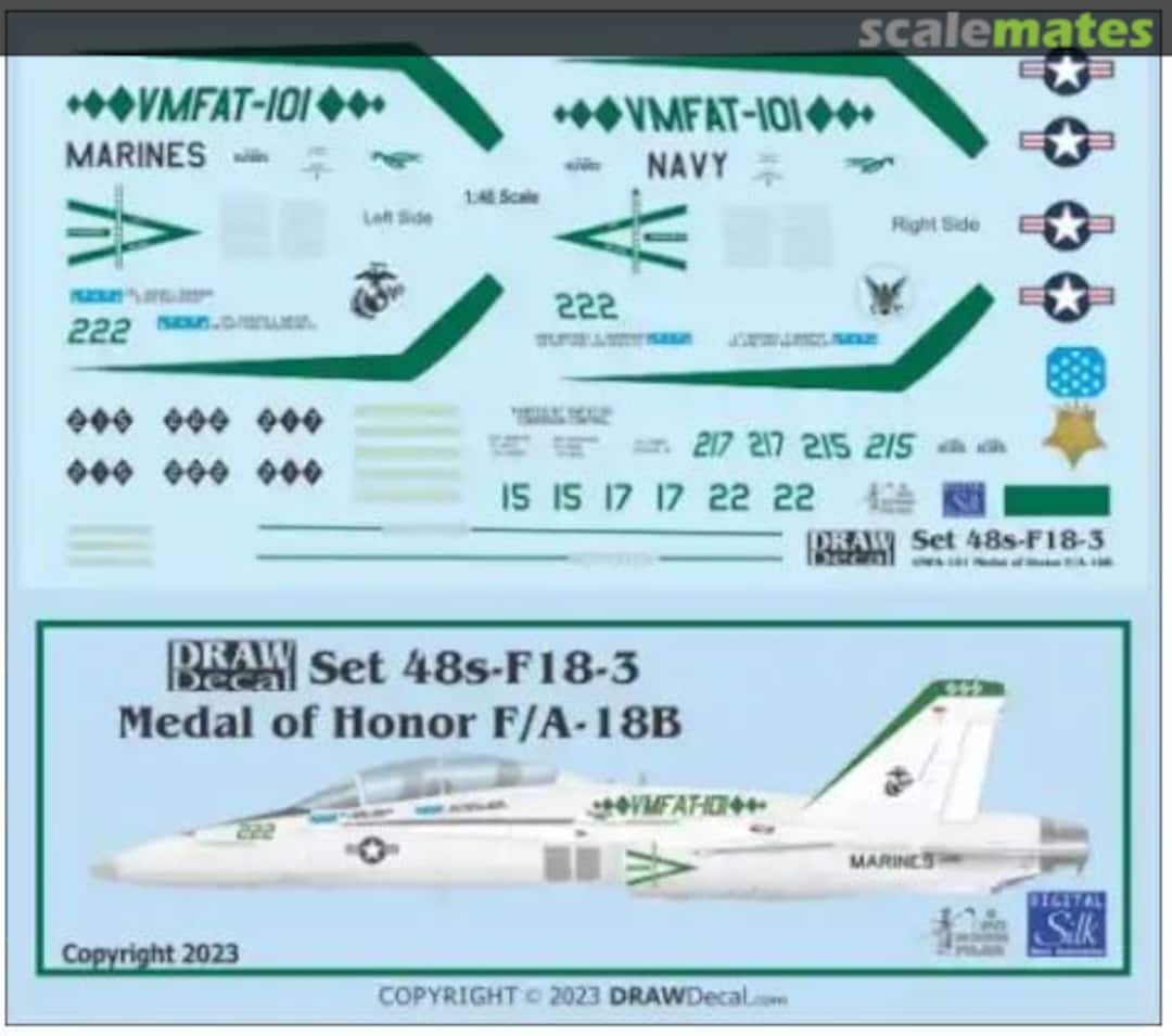 Boxart VMFAT-101 Medal of Honor F/A-18B 48s-F18-3 Draw Decal