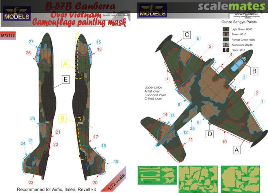 Boxart B-57B Canberra over Vietnam M72126 LF Models