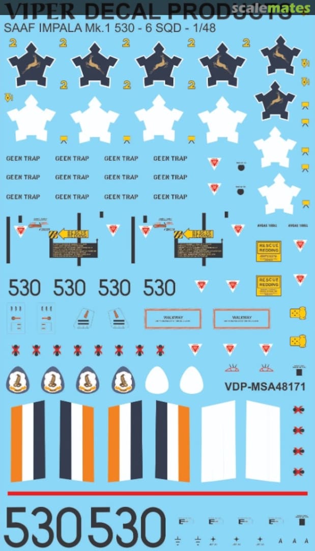 Boxart SAAF Impala Mk.1 '530' 6 Sqn MSA48171 Viper Decal Products