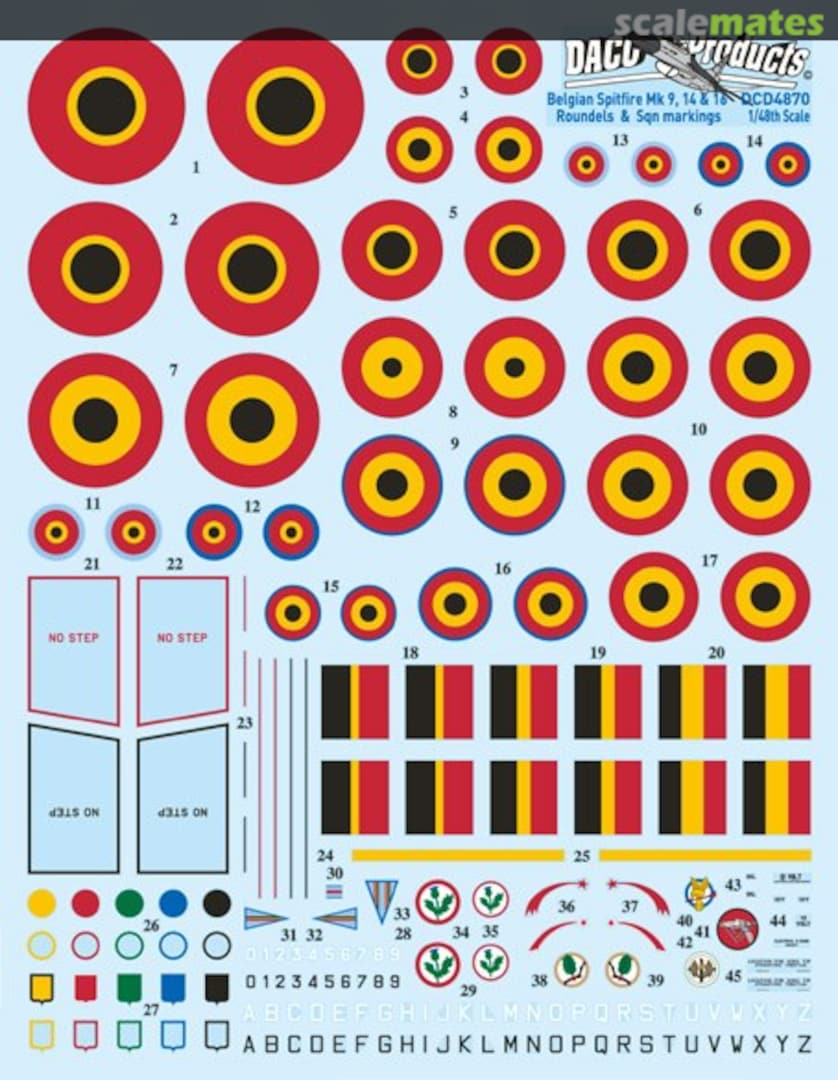 Boxart Spitfire Roundels & Sqn Insignia DCD7270 Daco Products