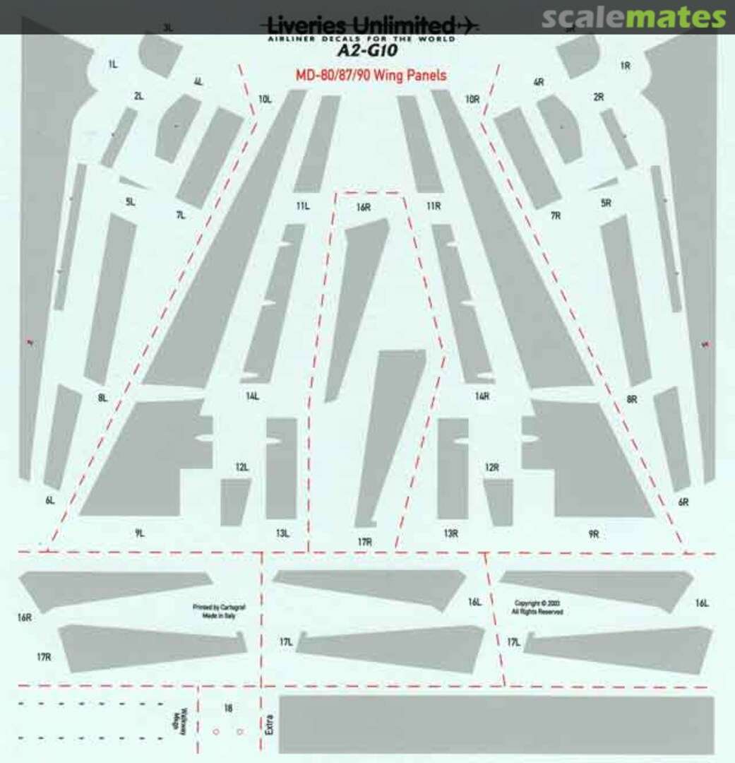 Boxart MD-80/87/90 Inspar Panel A2-G10 Liveries Unlimited/Airway Graphics