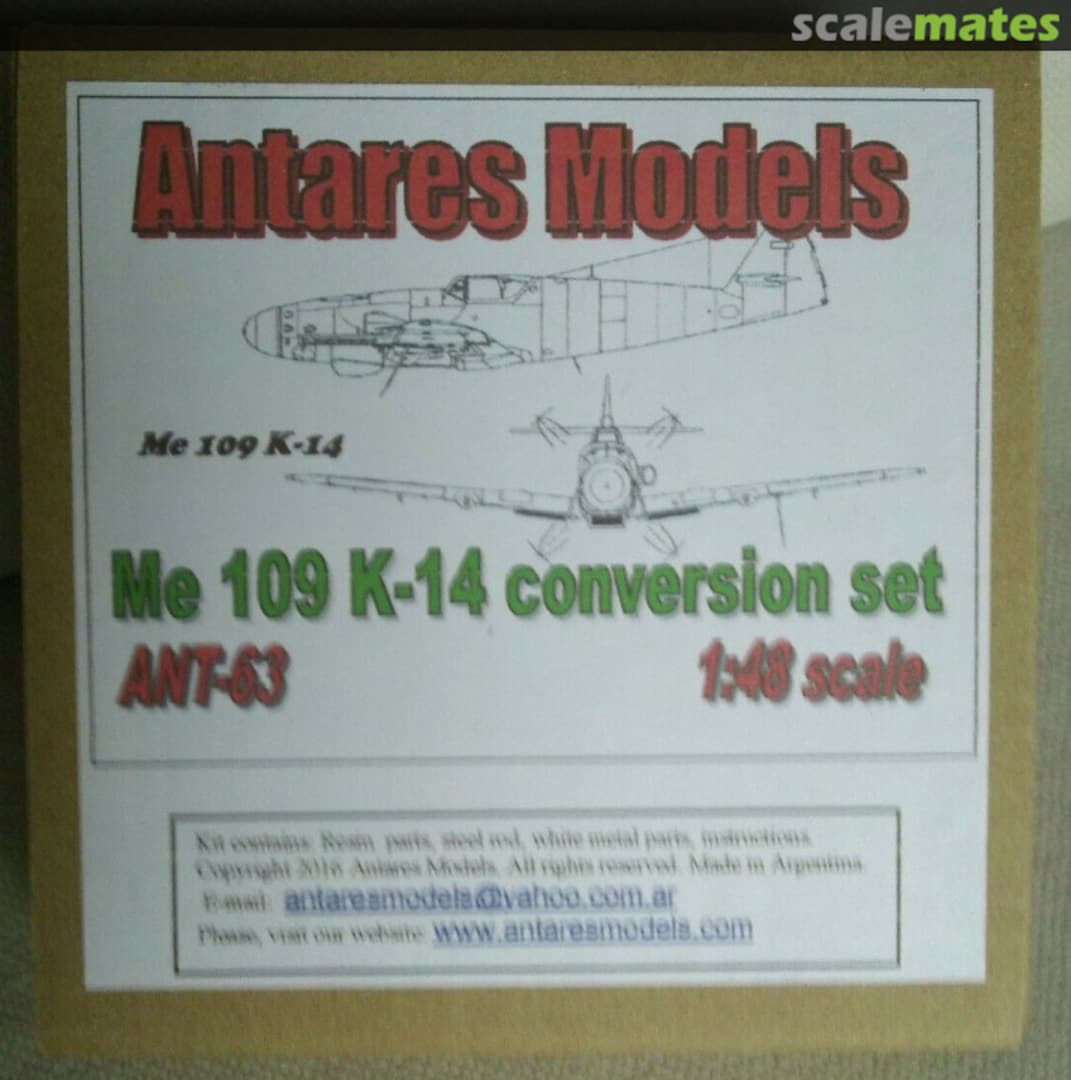 Boxart Me 109 K-14 conversion set ANT-63 Antares Models